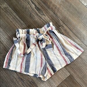 SHEIN High Waist Blue and Red Striped Shorts